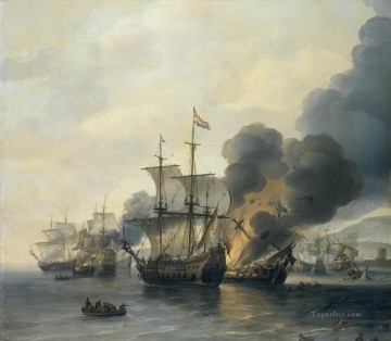 Van Diest Batalla de Livorno Batallas navales Pinturas al óleo